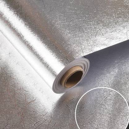 Luxafare 61 cm Self Adhesive Aluminum foil Oil Proof, Kitchen Back Splash Wallpaper sticker Drawer Liner Mat(2 M,61CM x 200CM) Removable Sticker