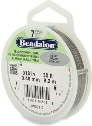 Beadalon 7-Strand 0.018" (0.46 Mm) 30 Ft (9.1 M) Bright Bead Stringing Wire