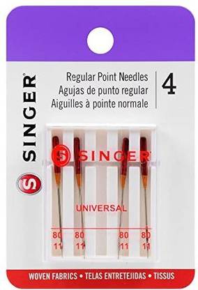 Dyno Merchandise SINGER 4715 Universal Regular Point Machine Needles, Size 80/11, 4-Count