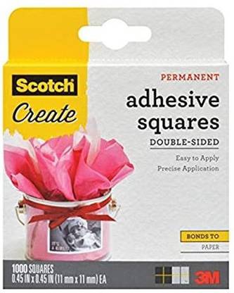 Scotch Brand 009-1000-Cft Photo Splits Double-Sided Adhesive Mounting Squares, 0.45 By 0.45-Inch
