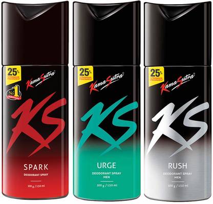 Kamasutra KS-29 DEO SUR RS 3 COMBO 150ML Deodorant Spray  -  For Men & Women