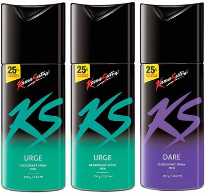 Kamasutra KS-11 DEO UUD 3 COMBO 150ML Deodorant Spray  -  For Men & Women