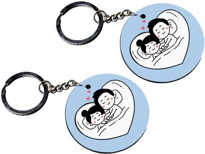 Crazy Corner Couple In Love Printed Keychains Set of 2/Key Chain Key Chain