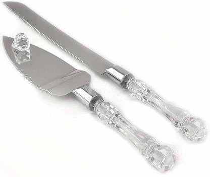 SYGA SYGA Stainless Steel Cake Knife and cake Server Set with Acrylic Handle Slicer Cutter Pizza Shovel Knife Pie Server Hand Tool with Cutting Knife Decorating Tools Set of 2 Stainless Steel Cake Server