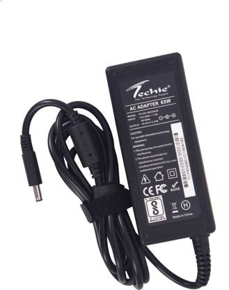 Techie 65W 19.5V 3.34A Laptop Adapter Charger For 043NY4 074VT4 0G6J41 0GG2WG 0MJN9 13 7310 43NY4 450-AECO 450-AENV 492-BBME 74VT4 ADP-65TH ADP-65TH FH (Black, Pin Size 4.5 x 3.0mm) 65 W Adapter