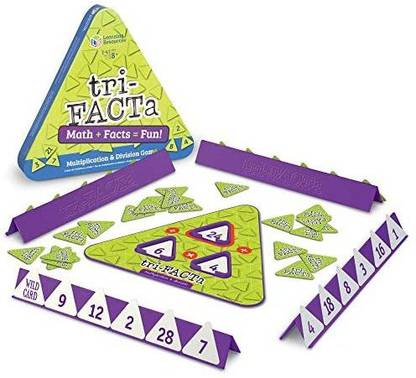 Learning Resources Tri-Facta Multiplication & Division Game, Homeschool, Math Game, 2-4 Players, 104 Piece Set, Ages 8+
