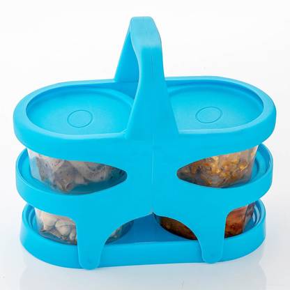 unlock Plastic Lunch Box/Tiffin Box with Attractive Stand 200 ml Food Containers, 2 in 1 Lunch Box for School and Office 2 Containers Lunch Box
