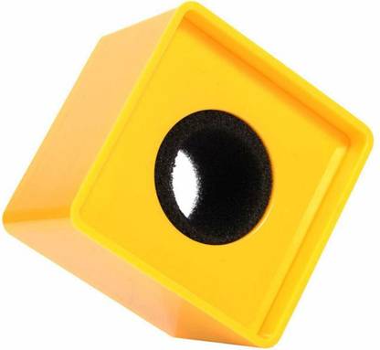 Syskonics Yellow Square Cube Shaped Interview Microphone Logo Flag Station Microphone Logo Square