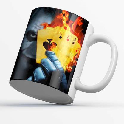 NDCOM Joker Burning Card Printed tea Cup Ceramic Coffee Mug