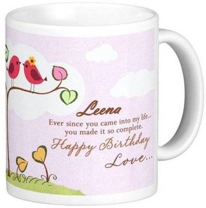 GNS Happy Birthday Leena Romantic Wish 92 Ceramic Coffee Mug