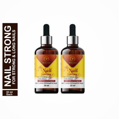puranex 100% Pure Nail Strong Oil For Cuticle Care, Nail Growth & Strength -30ml (PACK OF 2) 60ml yellow