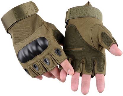 Alyan Tactical Half Finger Breathable Fabric Gloves for MotorBike Bycycle, Motorcycle Cycling Gloves
