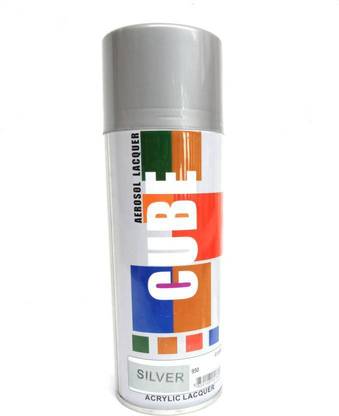 CUBE Silver Glossy Spray Paint Silver Spray Paint 400 ml