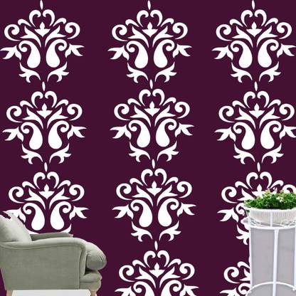shine interiors Pack Of Pcs 2. Wall Stencils Patches Design Reusable Sheet (Size 13X13 Inch). Patches Stencil