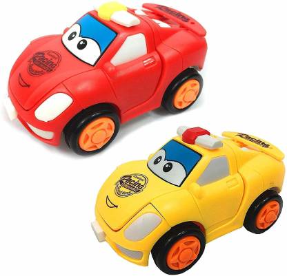 Congo Unbreakable Set of 2 Friction Powered Robotics Cars, Push & Go Deformation Robot Diecast Toy Cars for Toddlers Boys Girls and Kids