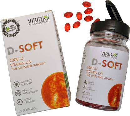 Viridio D-SOFT-Vitamin D3 Softgel Capsule Tablet For Immune, Heart & Bone Supplement