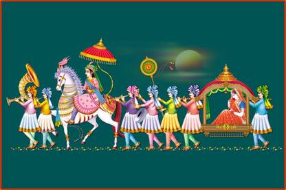 Indian Wedding Barat poster || Barat poster || Doli poster || Indian wedding poster Paper Print