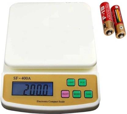 Zeom Multi-Purpose SF 400A Digital Household Use And Backlight Weighing Scale (White)017 Weighing Scale  (White) Weighing Scale