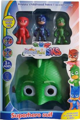 The Simplifiers Three Mask Action Figure Toys with One Face Mask (Green, Lizard)