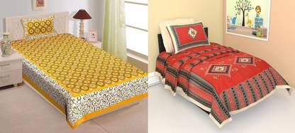 TANIKA - Belives in best quality 152 TC Cotton Single Printed Flat Bedsheet