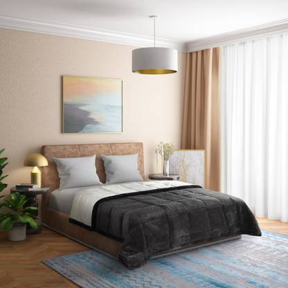 Wakefit Solid Single Sherpa Blanket for  Heavy Winter