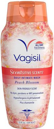 Vagisil Scentsitive Scents Plus Daily Feminine Intimate Vaginal Wash, Peach Blossom, Intimate Wash