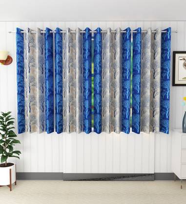 Tanishka Fabs 153 cm (5 ft) Polyester Semi Transparent Window Curtain (Pack Of 4)