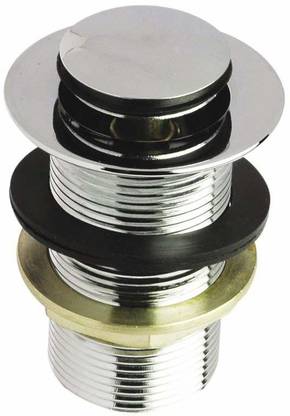 InArt Chrome Finish Half Cap Pop-up Brass Basin Drainer/Waste Coupling/Waste Kit for Bathroom Wash Basin/Vessel Sink 5 Inch Brass Full Threaded Pop Up Waste Coupling 32 MM Flush Valve Faucet