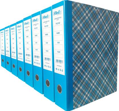 bindex Cardboard Box Binder Office File Blue | Portfolio File | Envelope File | Documentation File | Folder Cover File Lever Arch Binder Box File Checks Style