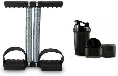 PRODEALS HOME GYM WORKOUT COMBO OF DOUBLE SPRING TUMMY TRIMMER WITH PROTEIN SHAKER Fitness Accessory Kit Kit