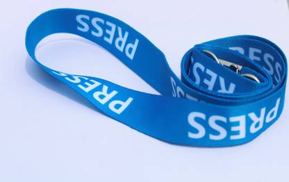 RAJESHWARI PRESS LANYARD OR PRESS RIBBON (BLUE) 20 MM FOR ANY PRESS ID Lanyard