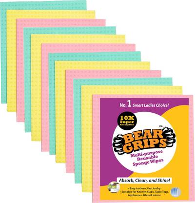 Bear Grips multipurpose reusable cellulose sponge Wipes