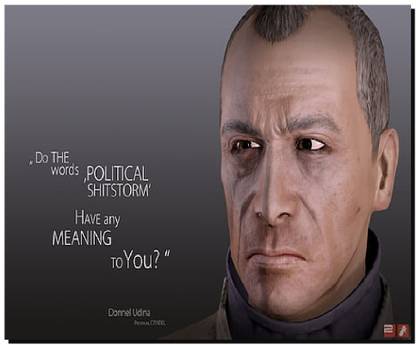 SKY DOT mass effect 3 donnel udina quote look Non Slip Base Mousepad