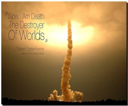 SKY DOT julius robert oppenheimer explosion quote smoke Non Slip Base Mousepad