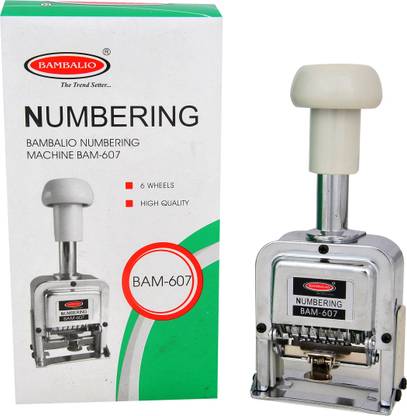 BAMBALIO 6 Digits Big Characters size Numbering Machine BAM - 607 Office Set