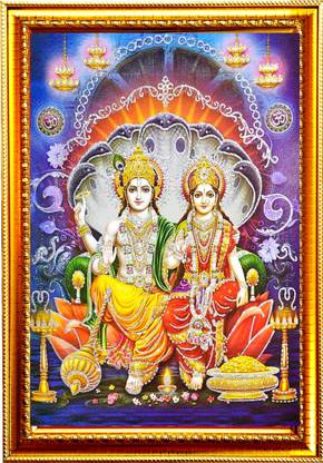 SUNINOW Vishnu Laxmi photo frame Religious Frame