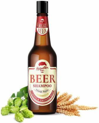 HIPSTER Beer Shampoo Damage Repair 250 ml | Strong and Smooth Hair | No Alcohol, No Paraben | Yogurt Whey Protein, Soya Protein, Jojoba Extracts | Made In India