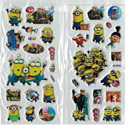 Super Easy 5 cm Minion Character Puffy 3D Cute Funny Stickers Self Adhesive Sticker