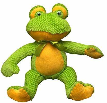 Infotech Resources iR - Huggable Check Fur Frog Soft and Washable Toy - Green  - 50 cm