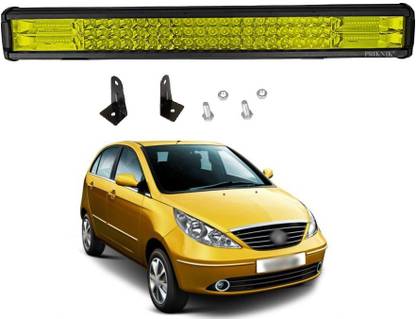 PRTEK Led Bar/Fog Light/Work Light Bar 84 Led 252 Watt 18 Inch Combo Beam Off Road Driving Lamp 1 Pc Universal Fitting Cars Tripple Row (YELLOW) A215 Headlight Car LED for Tata (12 V, 252 W)