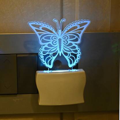 1st Time Beautiful Butterfly Flying 3D Illusion LED Night Lamp Night Lamp