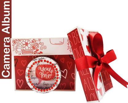 Kajal's Creations Handcrafted Handmade Gift Idea, DIY photo album with Greeting Card and a cute camera box , Scrapbook Album CAMERA ALBUM Album