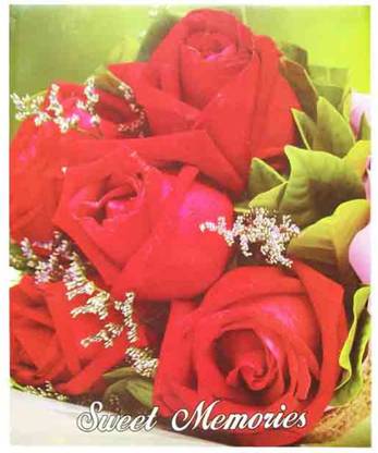 look Red Rose Design Photo Album ( Size 5 inch* 7 inch* 100 Photo Pockets ) Album