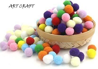 Royal Villa Pom Pom Balls for Crafts, Decorations and Jewelry making Purpose (Muticolor, 100 Pieces)