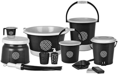 LIBRA 11 pcs bathroom set (Grey) 25 L Plastic Bucket