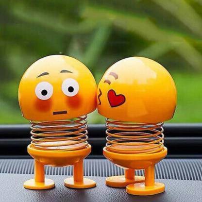 Restar india fun zone Car Dashboard Cut Spring Dancing Emoji Dolls, Car Interior Decoration Cute Shaking Head Dolls, Head Spring Dancing Doll Toy for Car Dashboard Home Desktop Décor 2 Decorative Showpiece (Yellow) Car Air Vent Trim