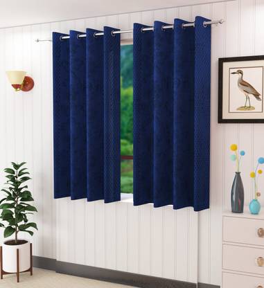 Ville Style 152 cm (5 ft) Polyester Semi Transparent Window Curtain (Pack Of 2)