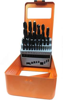 Harden 25pcs Steel Twist Drill Bit Set for Metal, Wood & Plastic Drilling, Made from HSS Steel, 118 Degree with Double Relief Angle, Spiral Shape, with Iron Box - 610293