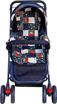 BabyGo Delight Reversible Baby Stroller and Pram (Dotted Blue) Stroller