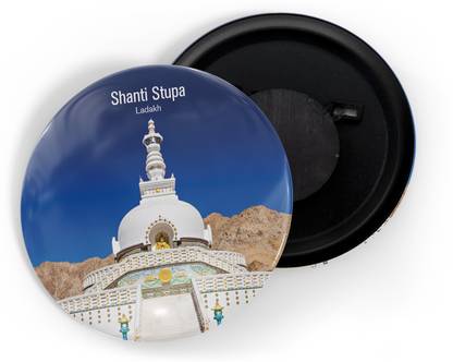 dhcrafts Multicolor Shanti Stupa Ladhak Pack Of 1 Fridge Magnet Pack of 1